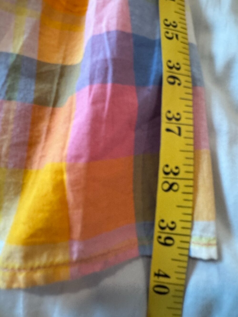 Free Assembly XXL Cotton Pastel Plaid Tiered Sundress Tie Straps Lined Pockets - Picture 14 of 14
